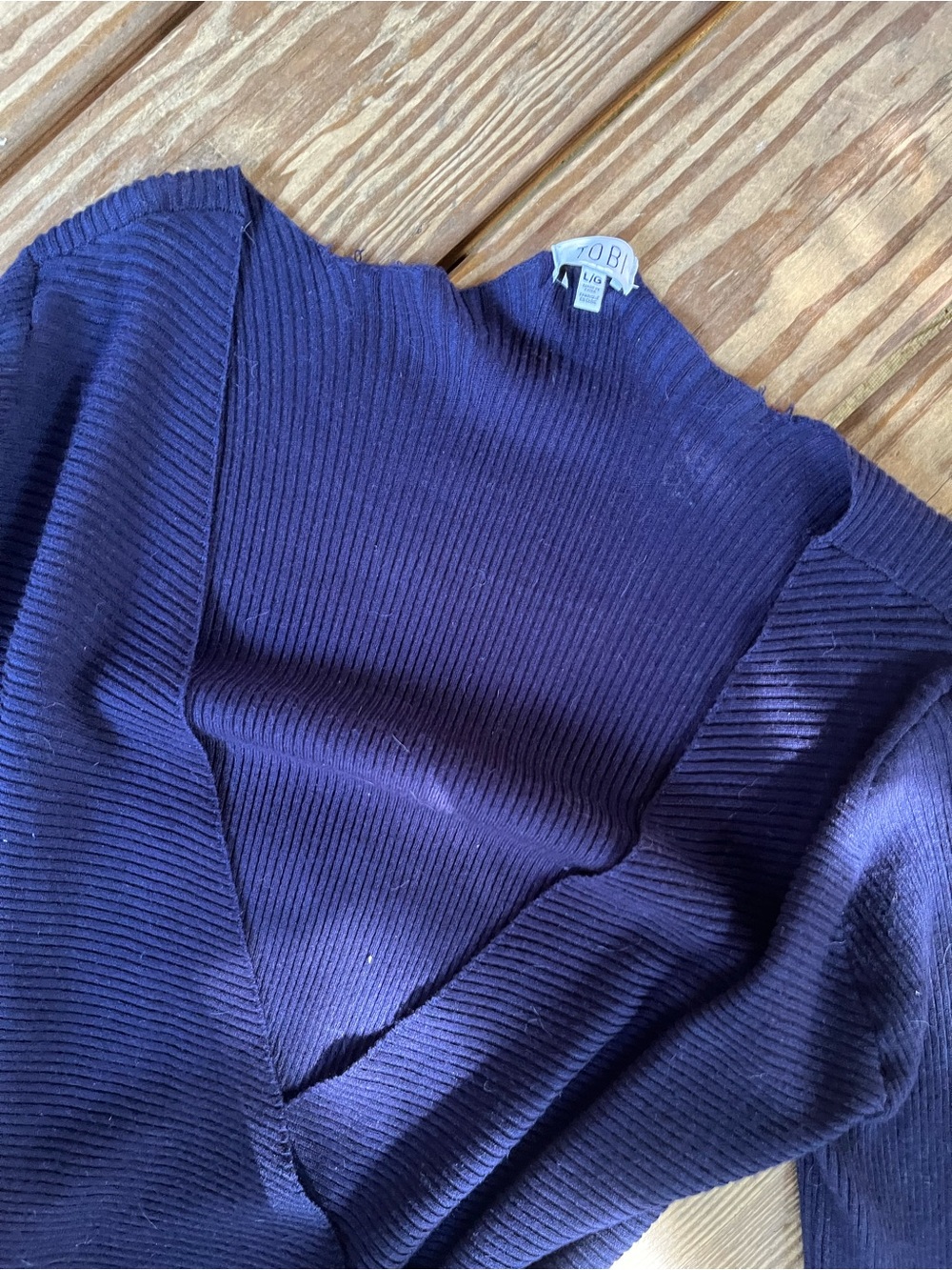 Tobi Navy Ribbed Mini Sweater Dress - Picture 4 of 4